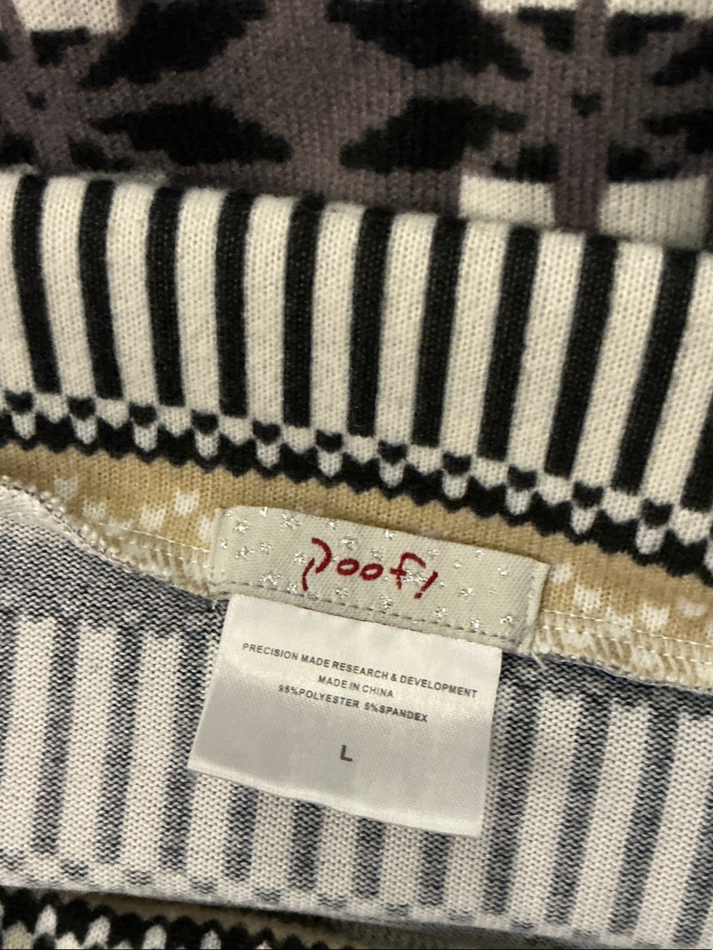 Poof! Striped Aztec Maxi Skirt in Black, Cream & Gray Size Large - Picture 3 of 5